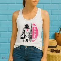 Pink Out Football Team Fight Breast Cancer Awareness Women's Tank Top thumb 2