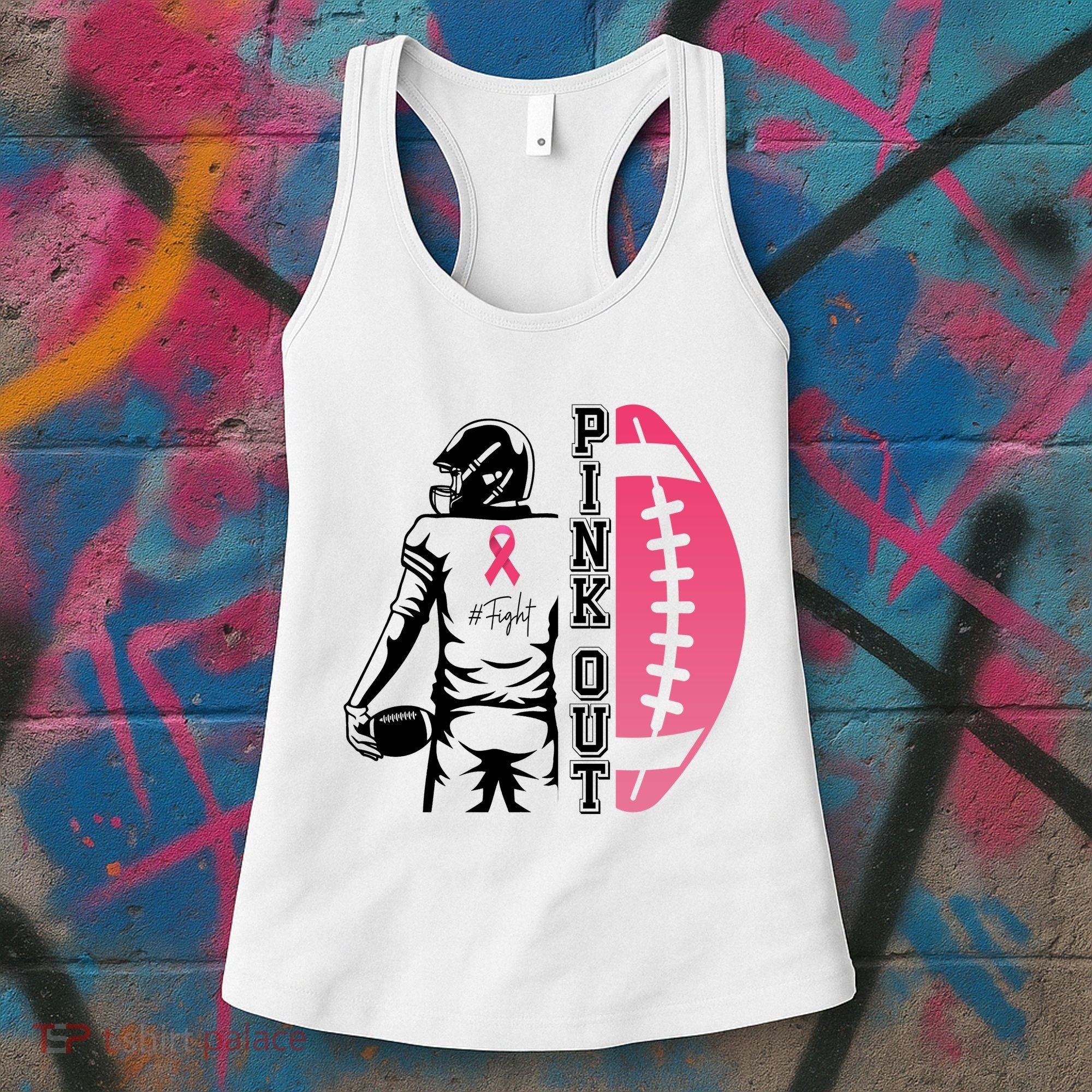 Pink Out Football Team Fight Breast Cancer Awareness Women's Tank Top