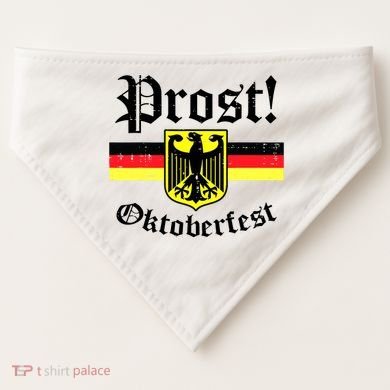 Prost Oktoberfest German Flag Crest Eagle Bavarian USA-Made Doggie Bandana