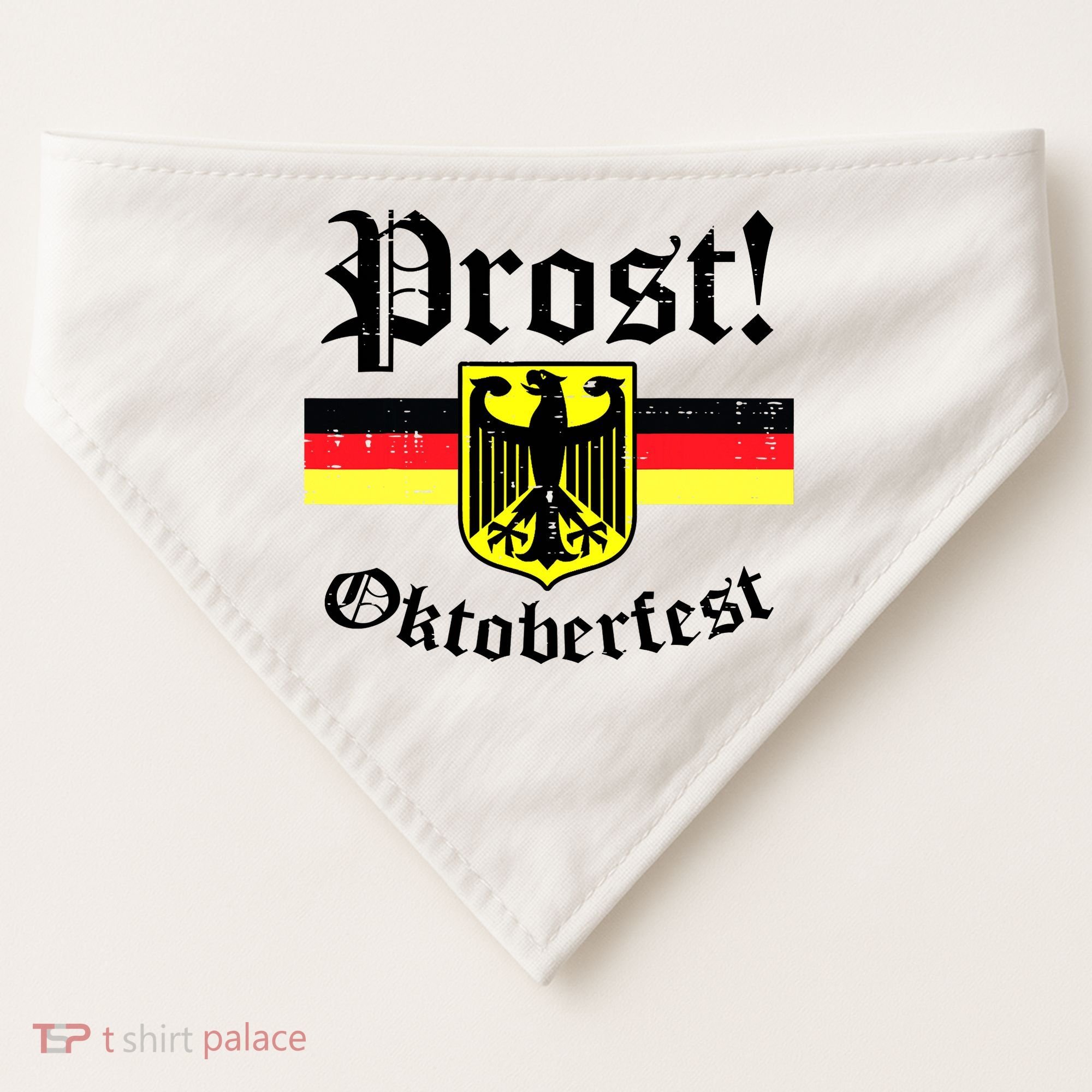 Prost Oktoberfest German Flag Crest Eagle Bavarian USA-Made Doggie Bandana