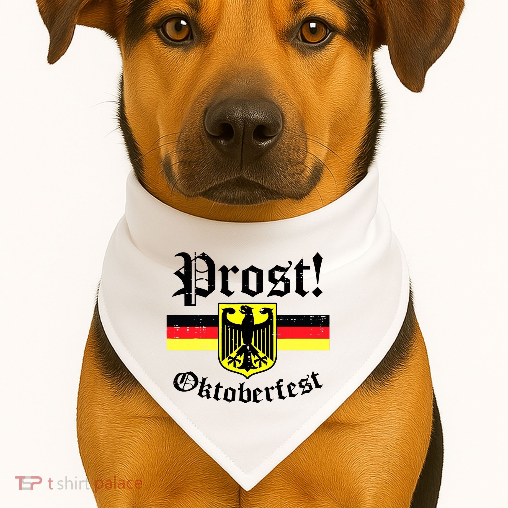 Prost Oktoberfest German Flag Crest Eagle Bavarian USA-Made Doggie Bandana