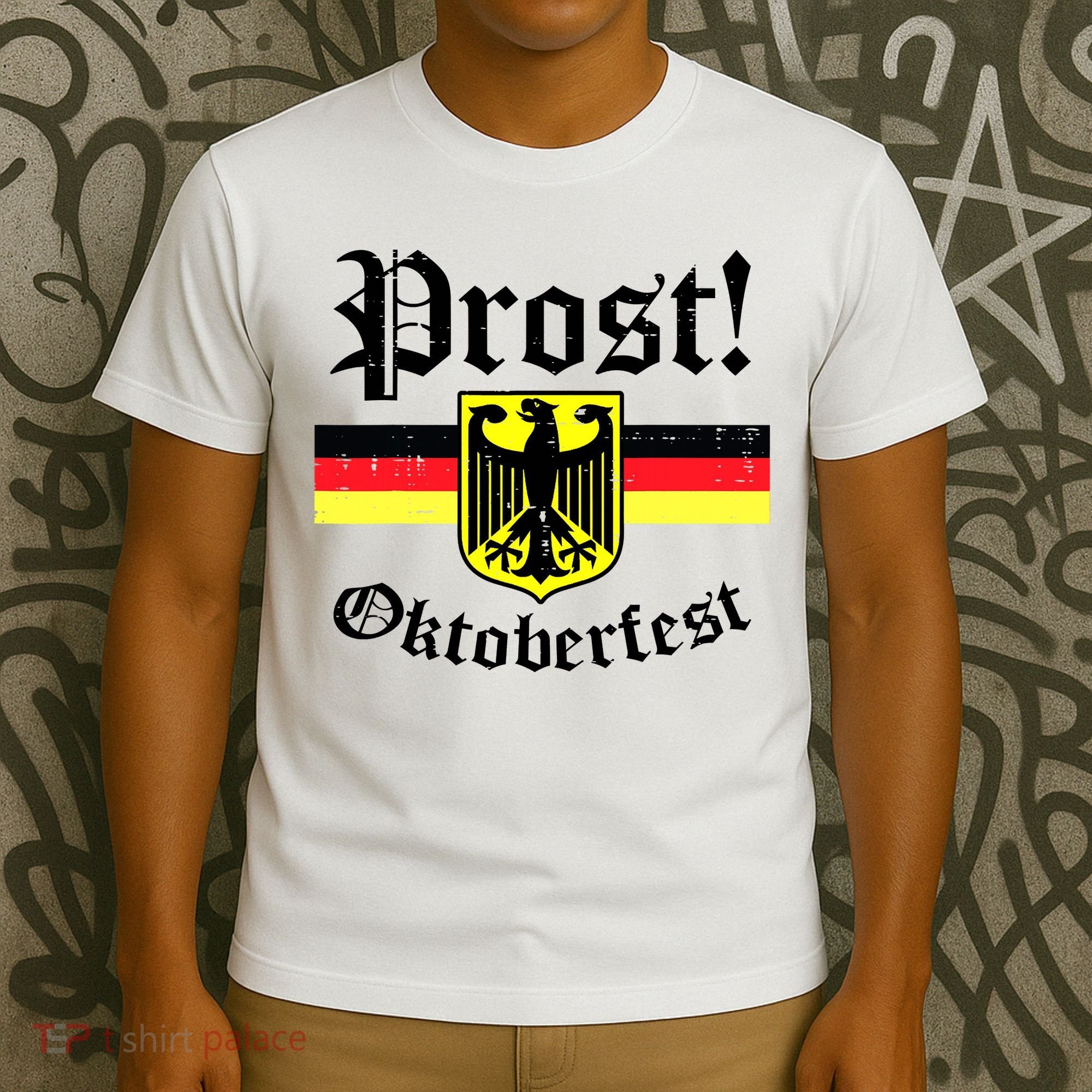 Prost Oktoberfest German Flag Crest Eagle Bavarian T-Shirt