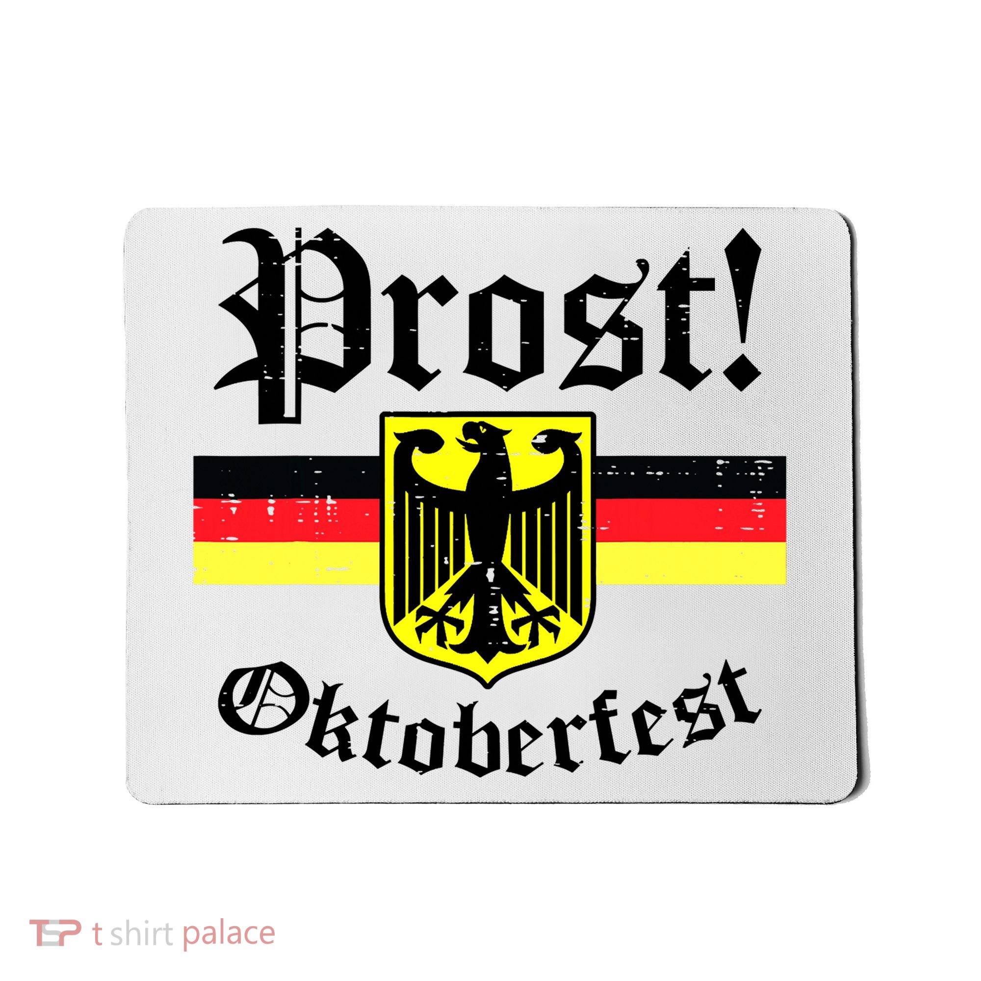 Prost Oktoberfest German Flag Crest Eagle Bavarian Mousepad