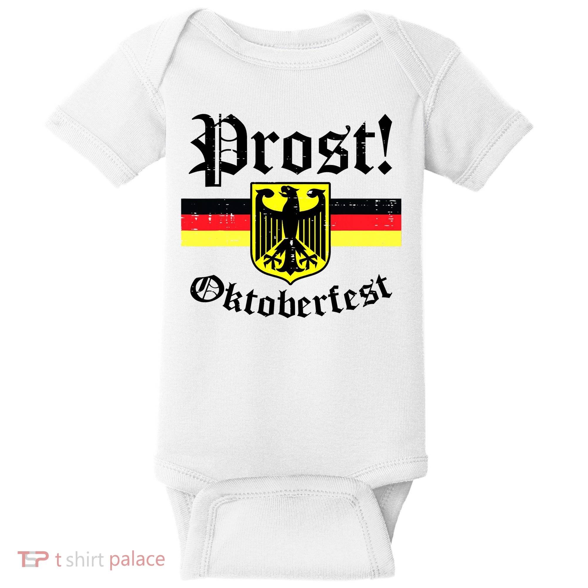 Prost Oktoberfest German Flag Crest Eagle Bavarian Baby Bodysuit