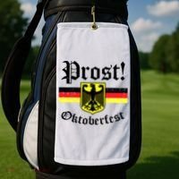 Prost Oktoberfest German Flag Crest Eagle Bavarian Golf Towel thumb 2