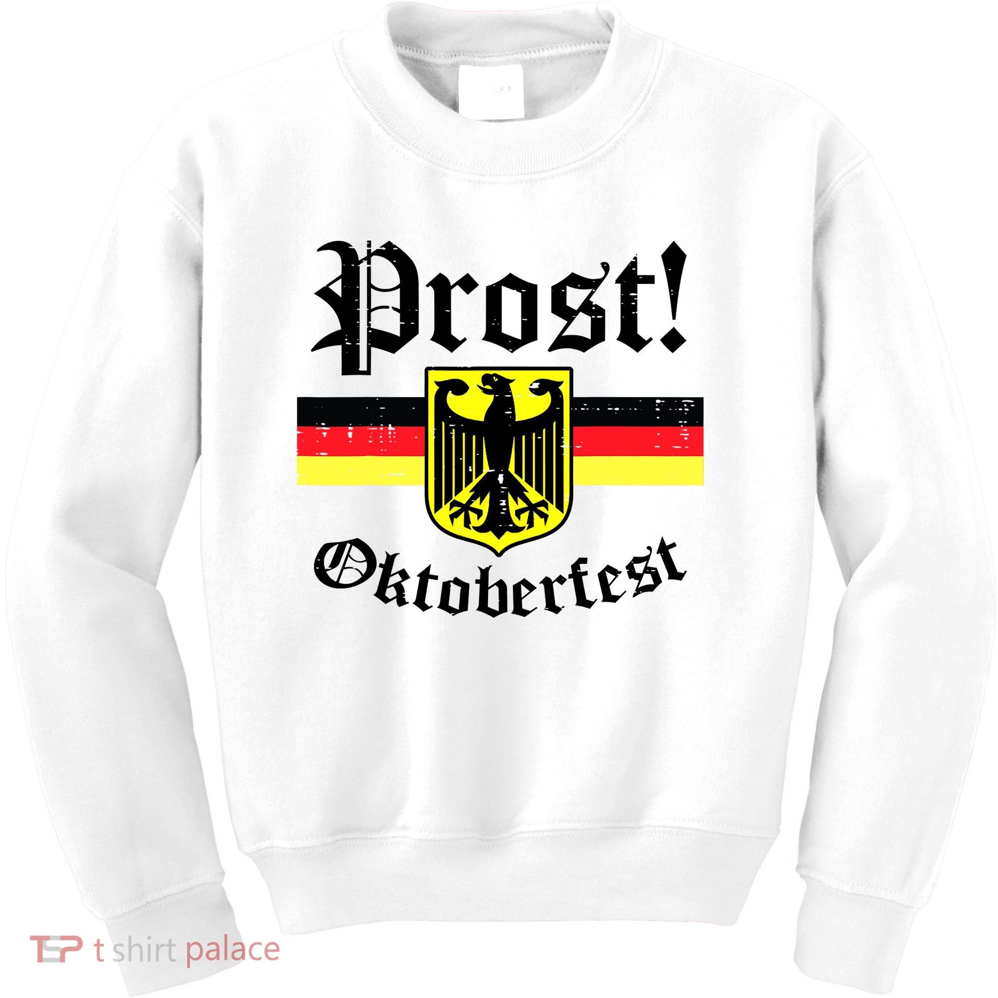 Prost Oktoberfest German Flag Crest Eagle Bavarian Kids Sweatshirt