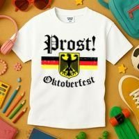 Prost Oktoberfest German Flag Crest Eagle Bavarian Kids T-Shirt thumb 3
