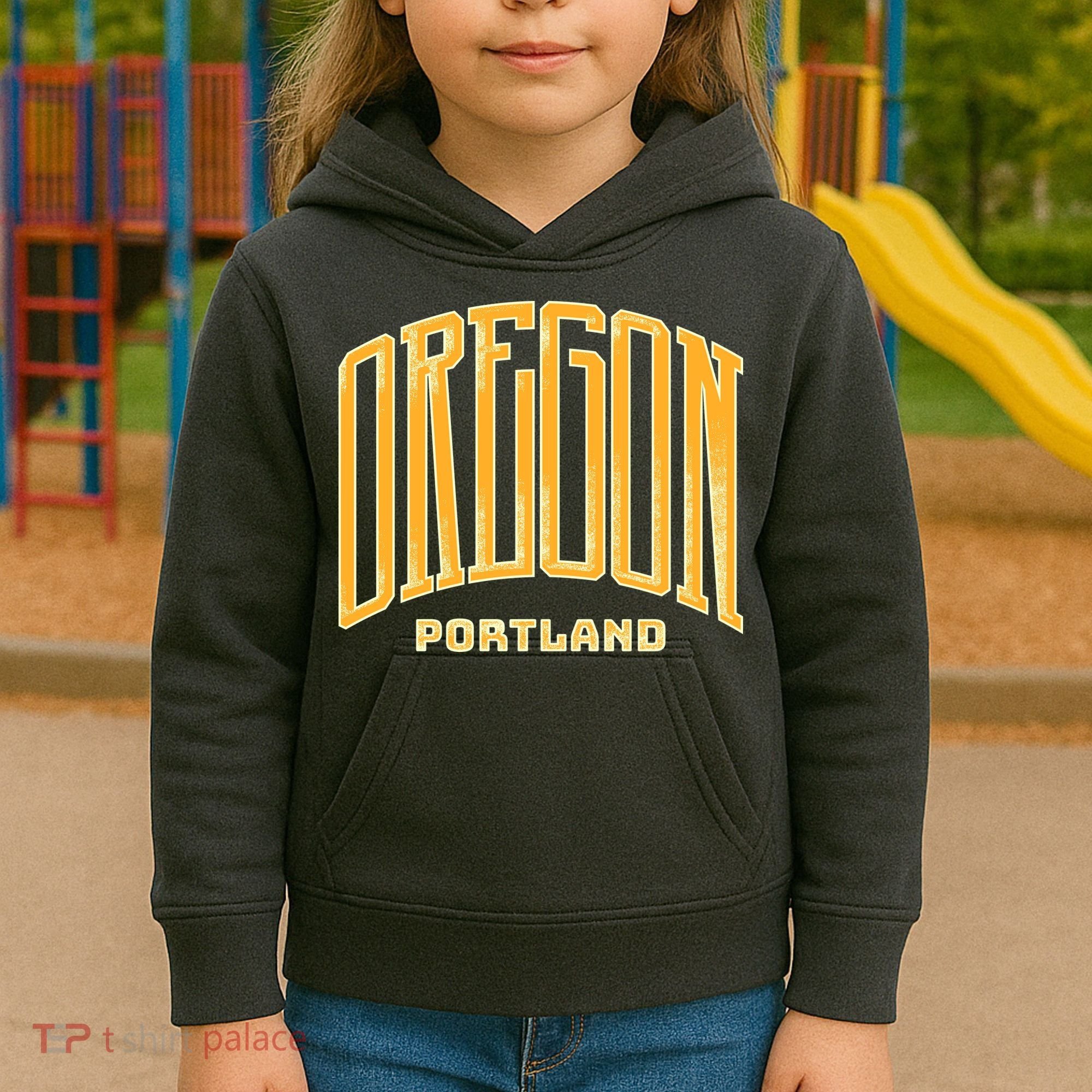 Portland Oregon Giant Logo Kids Hoodie
