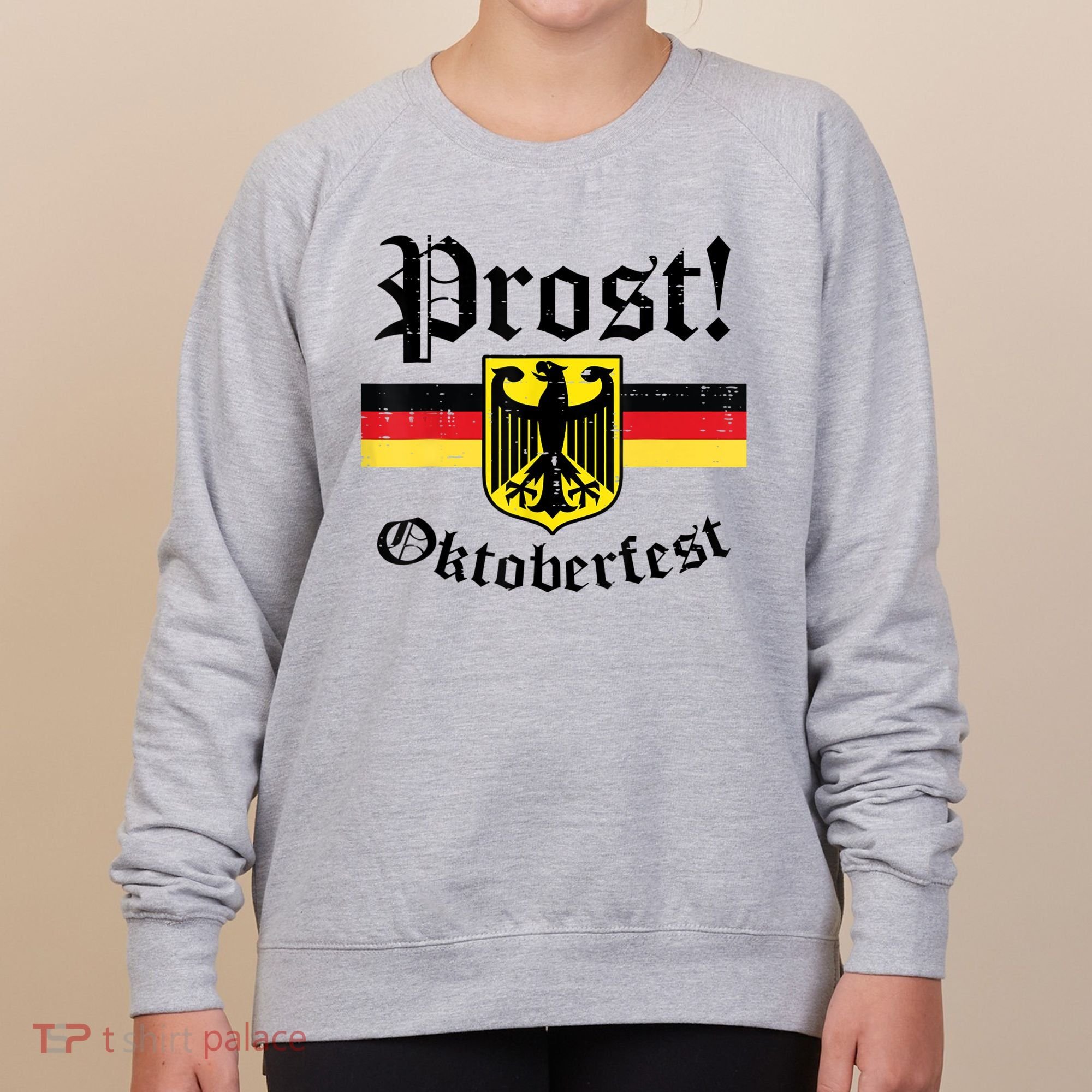 Prost Oktoberfest German Flag Crest Eagle Bavarian Women's Sweatshirt