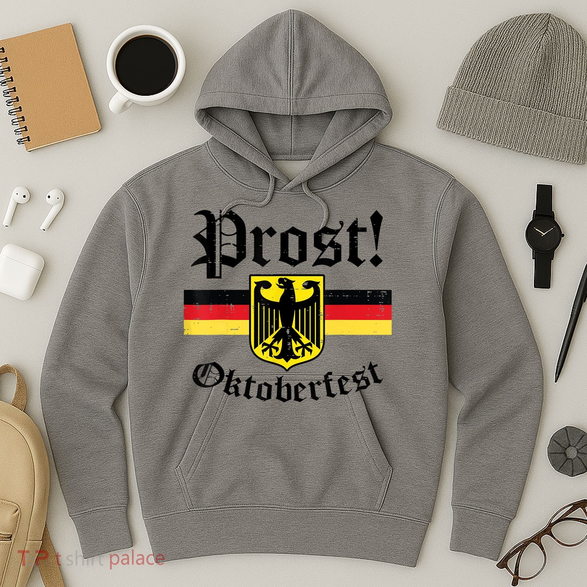 Prost Oktoberfest German Flag Crest Eagle Bavarian Hoodie