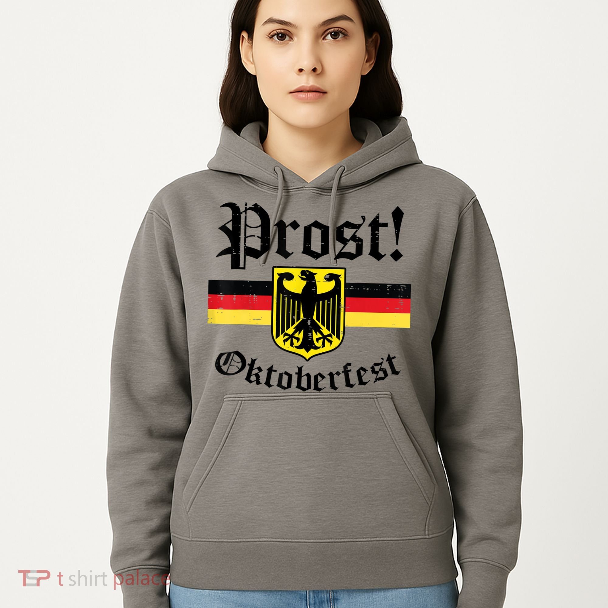 Prost Oktoberfest German Flag Crest Eagle Bavarian Hoodie