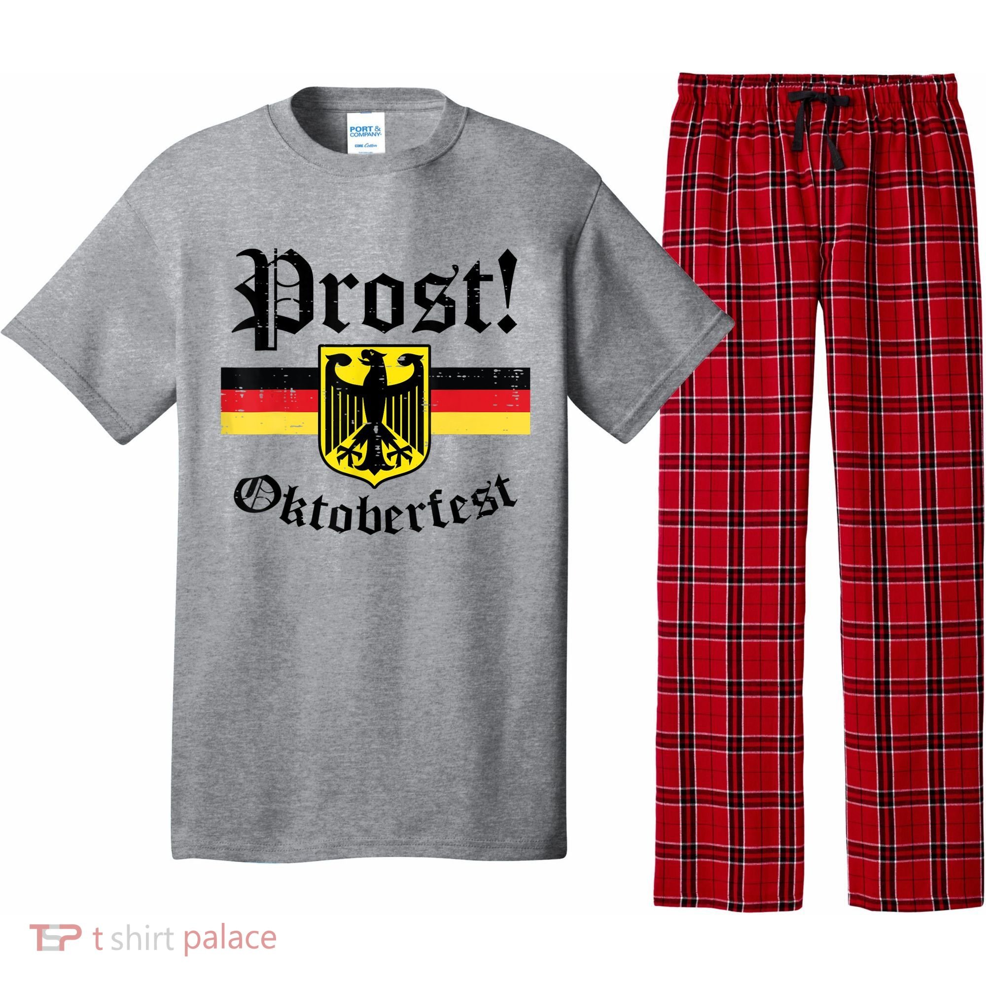 Prost Oktoberfest German Flag Crest Eagle Bavarian Pajama Set
