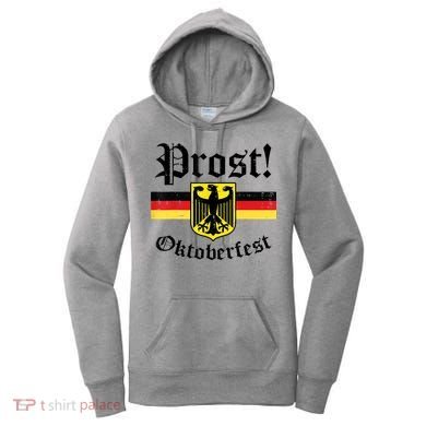 Prost Oktoberfest German Flag Crest Eagle Bavarian Women's Hoodie
