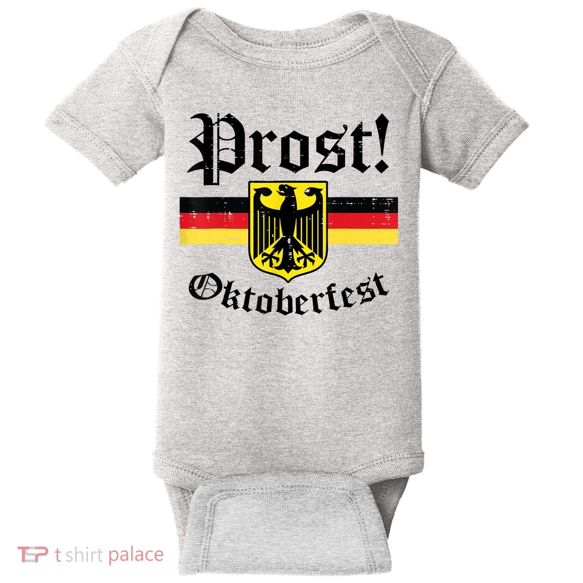 Prost Oktoberfest German Flag Crest Eagle Bavarian Baby Bodysuit