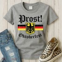 Prost Oktoberfest German Flag Crest Eagle Bavarian Women's T-Shirt thumb 3
