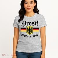 Prost Oktoberfest German Flag Crest Eagle Bavarian Women's T-Shirt thumb 4