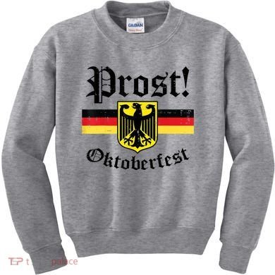 Prost Oktoberfest German Flag Crest Eagle Bavarian Kids Sweatshirt