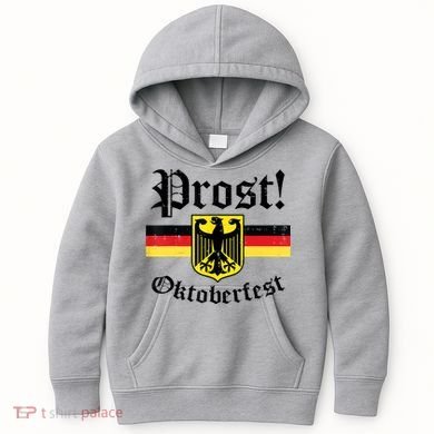 Prost Oktoberfest German Flag Crest Eagle Bavarian Kids Hoodie