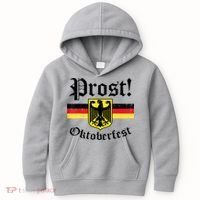 Prost Oktoberfest German Flag Crest Eagle Bavarian Kids Hoodie thumb 0
