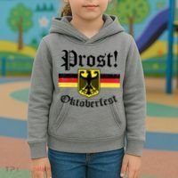 Prost Oktoberfest German Flag Crest Eagle Bavarian Kids Hoodie thumb 3