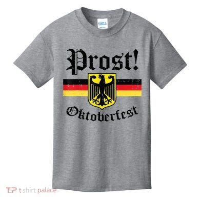 Prost Oktoberfest German Flag Crest Eagle Bavarian Kids T-Shirt