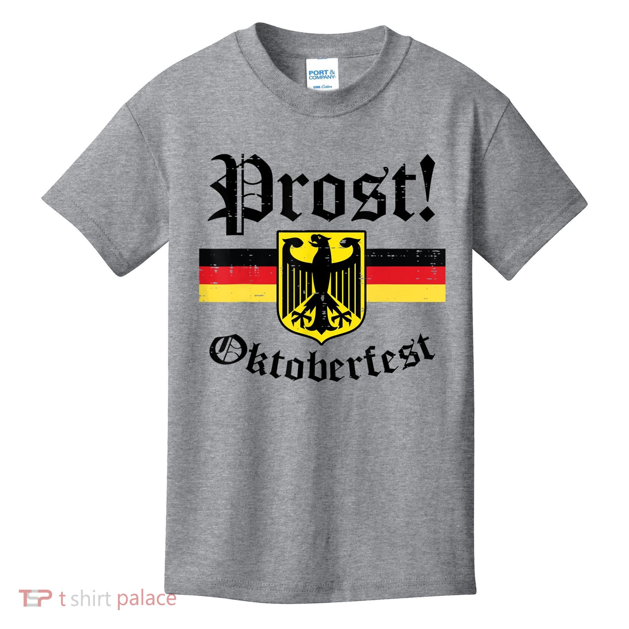 Prost Oktoberfest German Flag Crest Eagle Bavarian Kids T-Shirt
