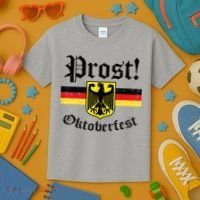 Prost Oktoberfest German Flag Crest Eagle Bavarian Kids T-Shirt thumb 3