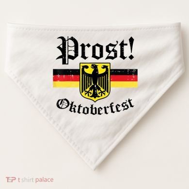 Prost Oktoberfest German Flag Crest Eagle Bavarian USA-Made Doggie Bandana