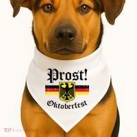 Prost Oktoberfest German Flag Crest Eagle Bavarian USA-Made Doggie Bandana thumb 1