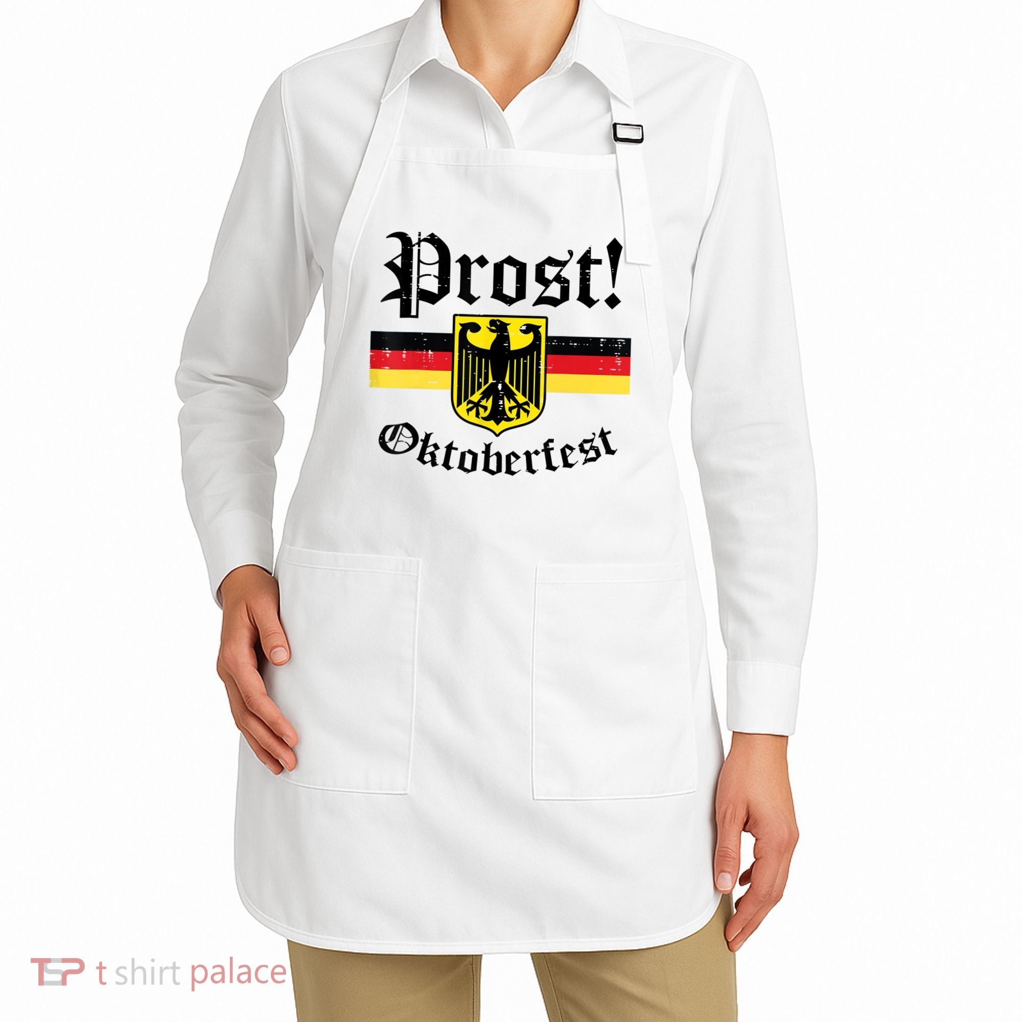 Prost Oktoberfest German Flag Crest Eagle Bavarian Apron