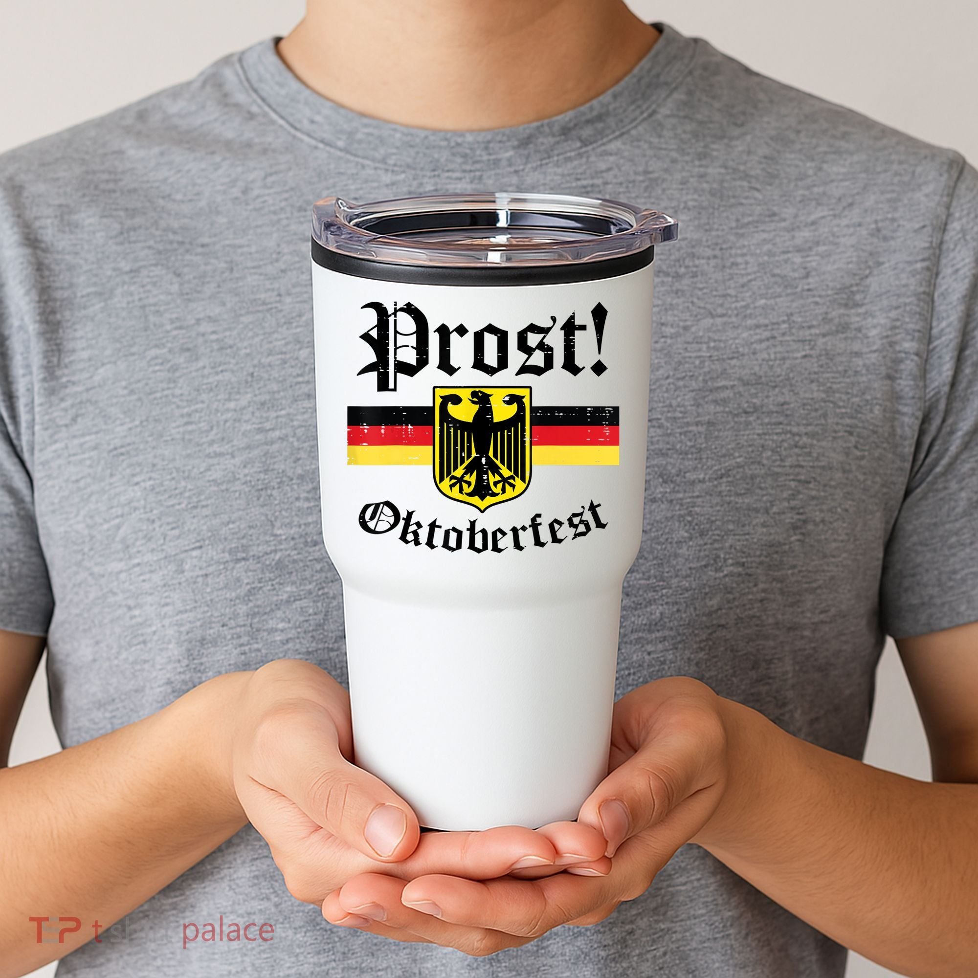 Prost Oktoberfest German Flag Crest Eagle Bavarian Tumbler