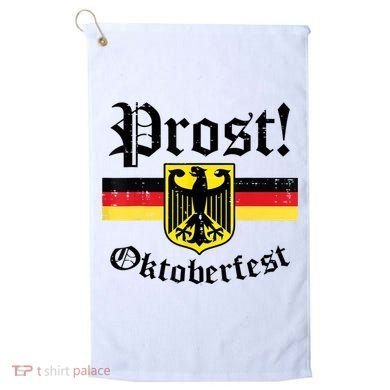 Prost Oktoberfest German Flag Crest Eagle Bavarian Golf Towel