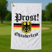 Prost Oktoberfest German Flag Crest Eagle Bavarian Golf Towel thumb 1