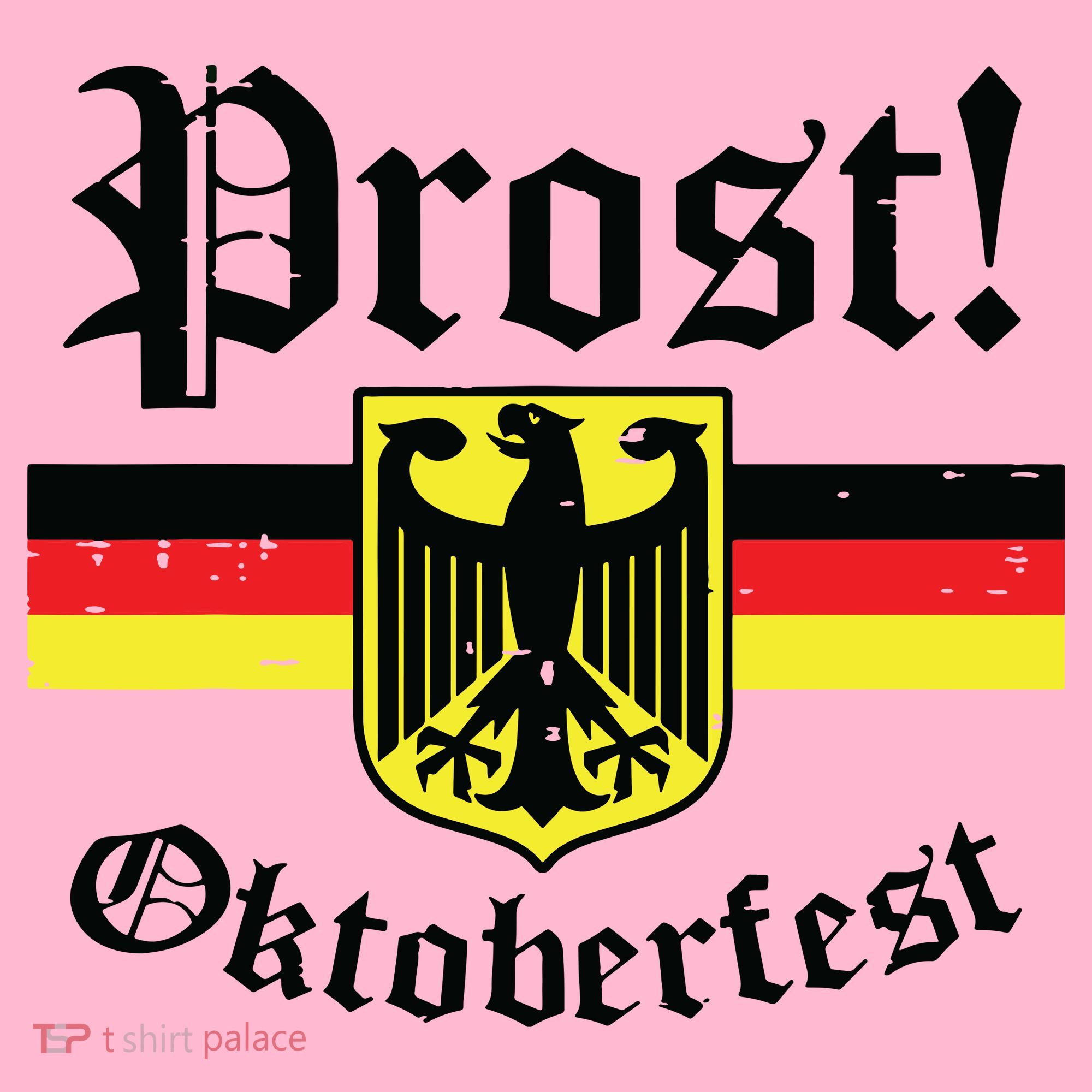 Prost Oktoberfest German Flag Crest Eagle Bavarian Coaster