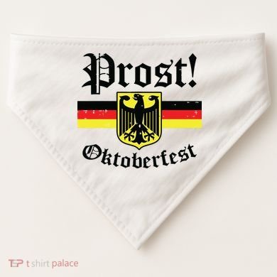 Prost Oktoberfest German Flag Crest Eagle Bavarian USA-Made Doggie Bandana