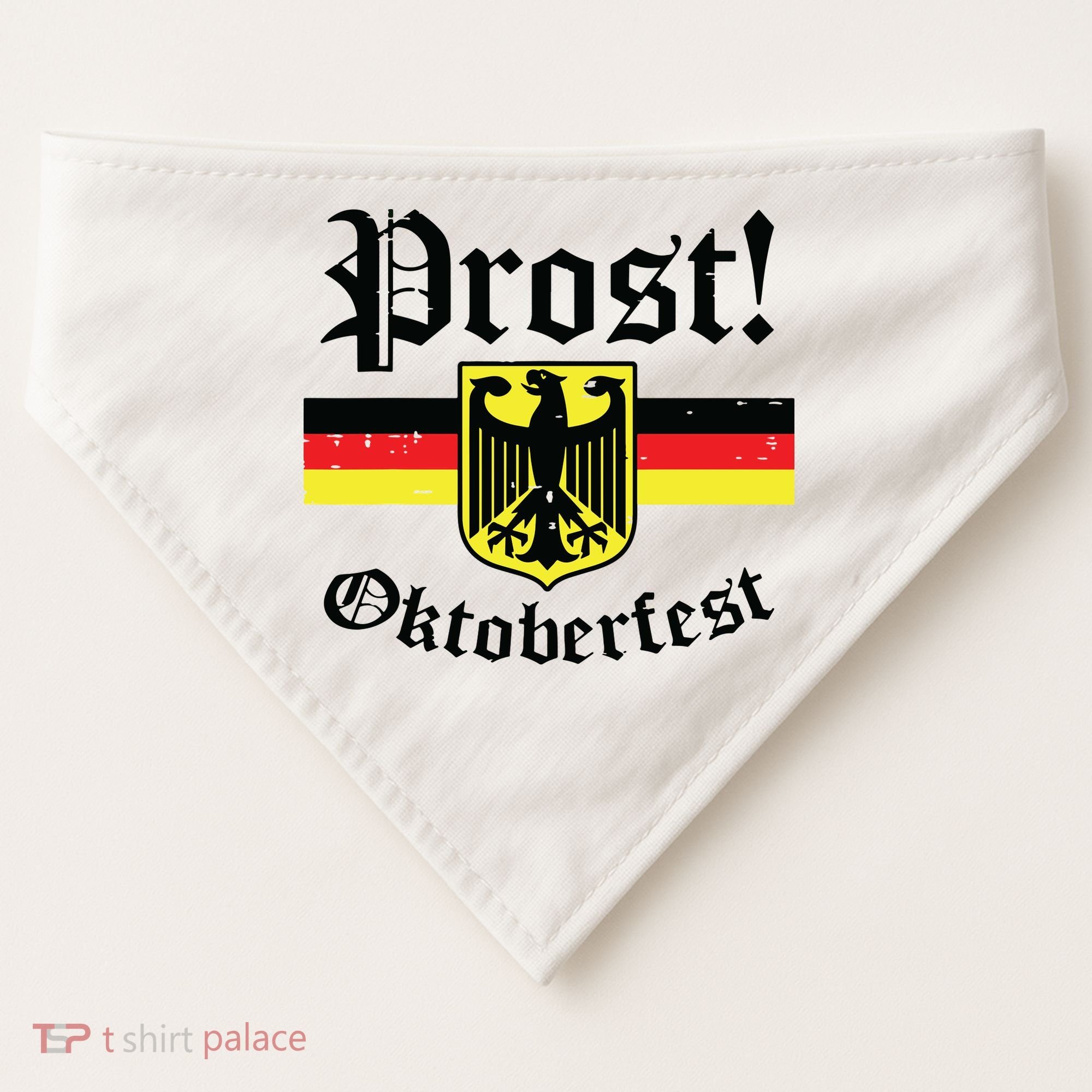 Prost Oktoberfest German Flag Crest Eagle Bavarian USA-Made Doggie Bandana