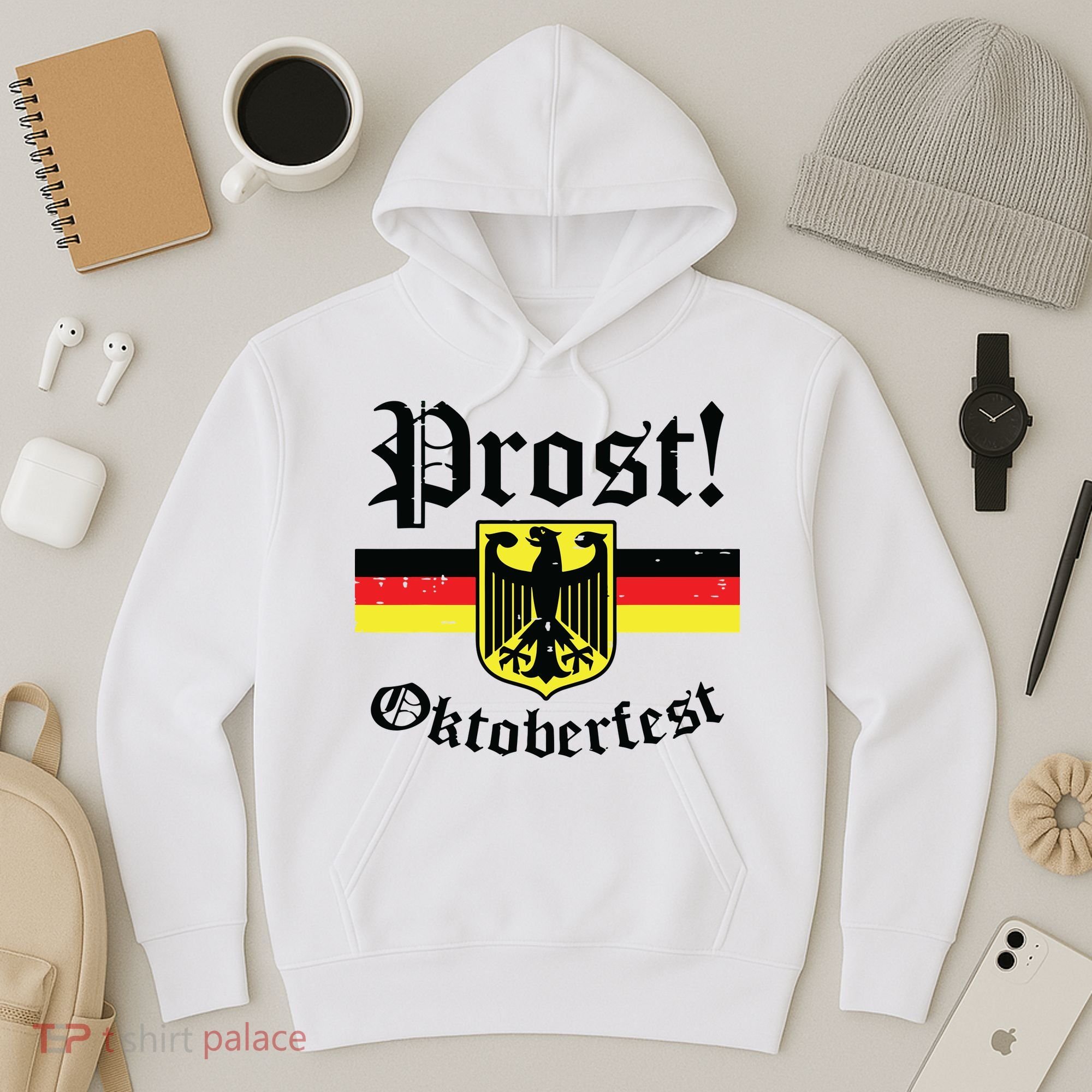 Prost Oktoberfest German Flag Crest Eagle Bavarian Hoodie