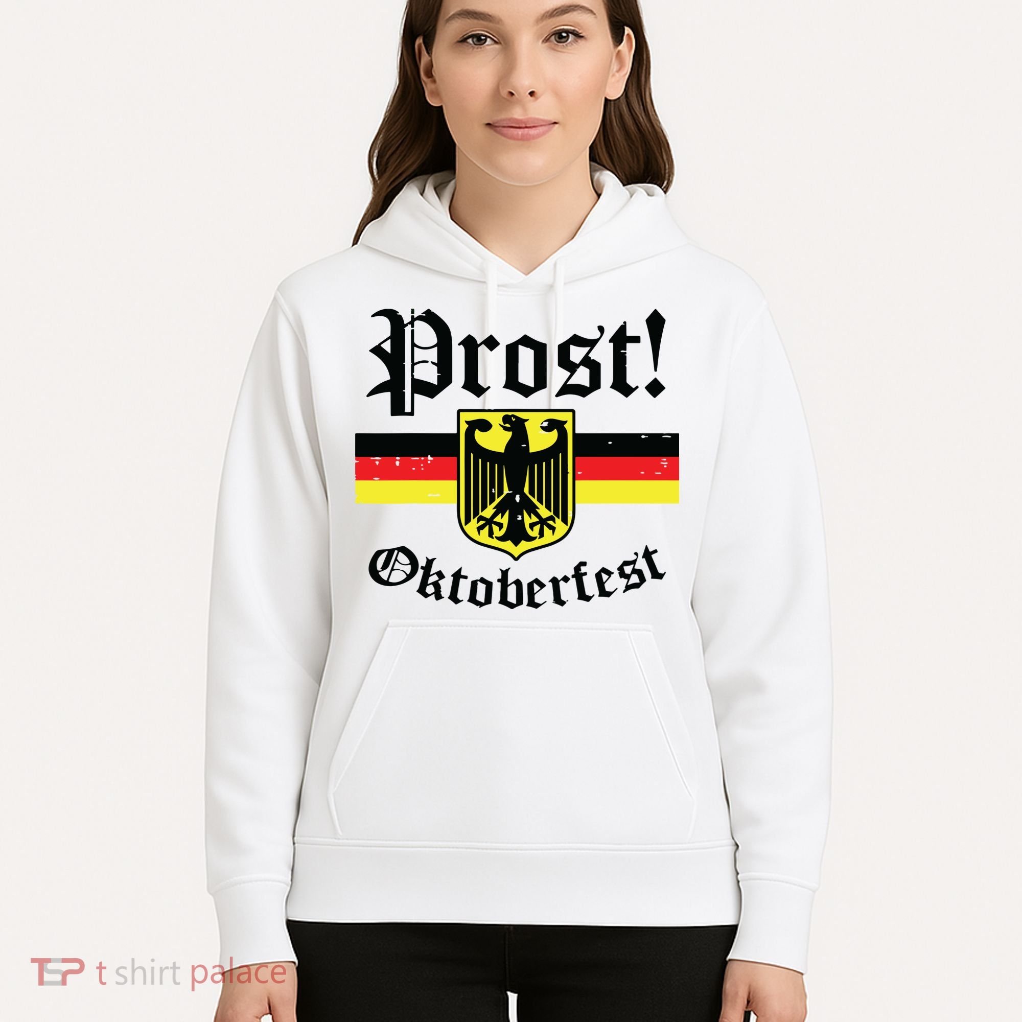 Prost Oktoberfest German Flag Crest Eagle Bavarian Hoodie