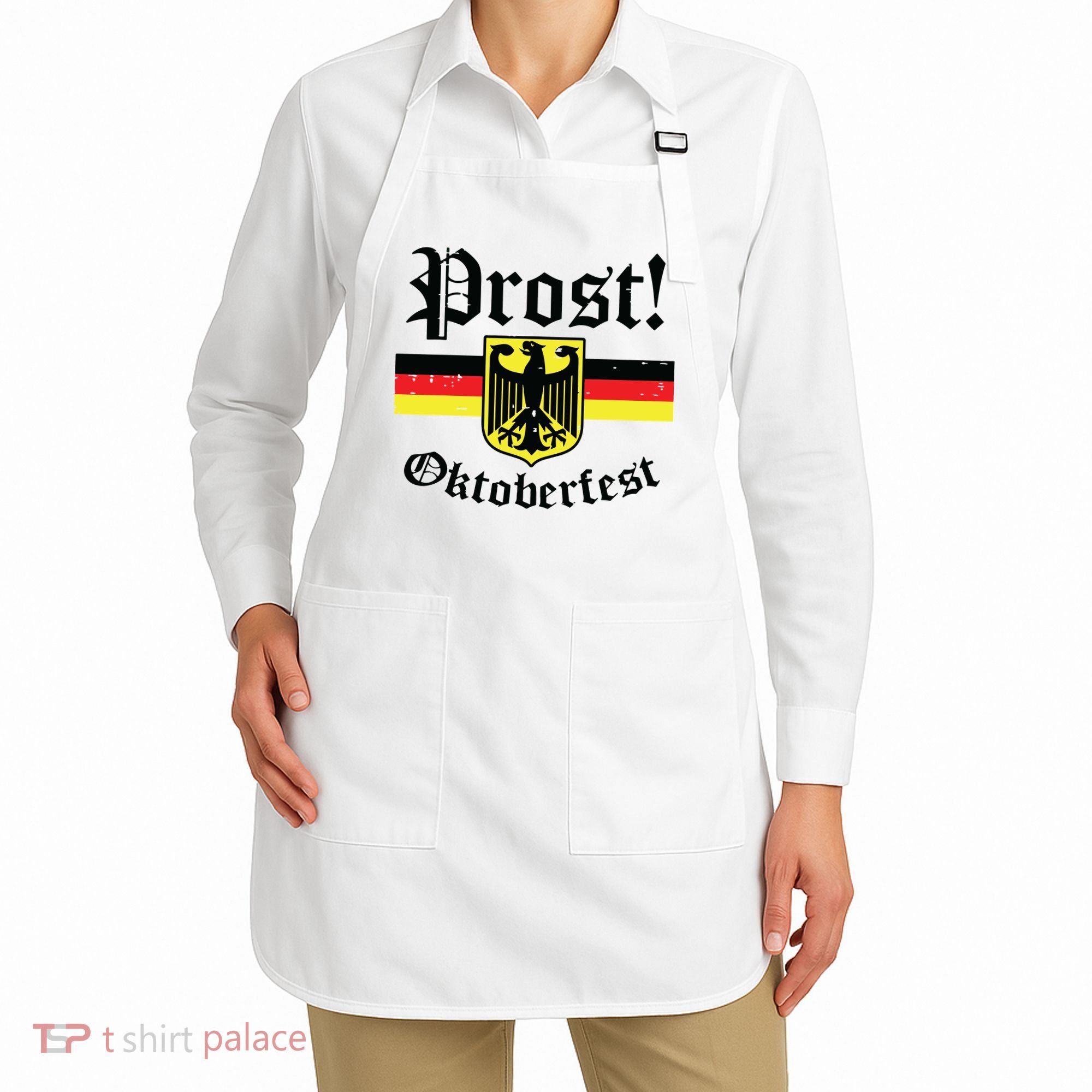 Prost Oktoberfest German Flag Crest Eagle Bavarian Apron