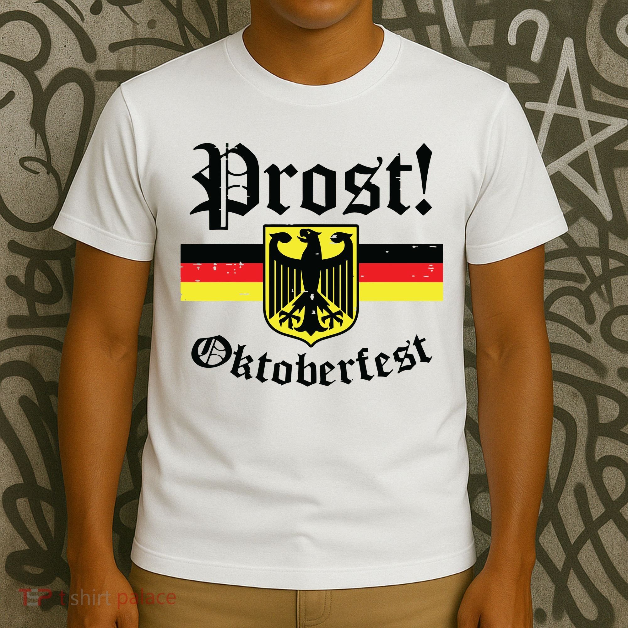 Prost Oktoberfest German Flag Crest Eagle Bavarian T-Shirt