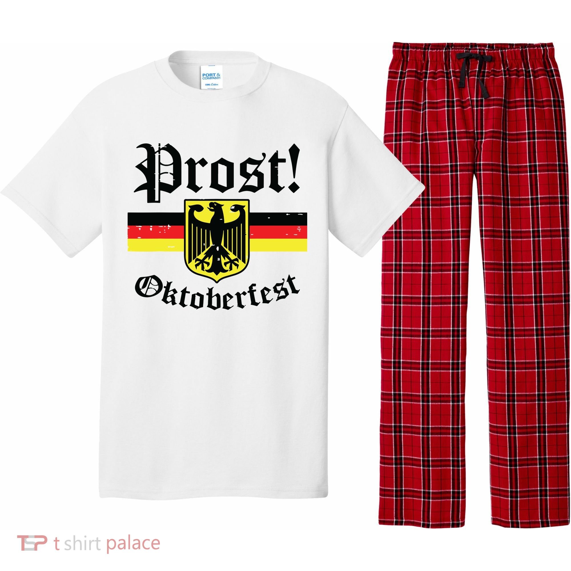 Prost Oktoberfest German Flag Crest Eagle Bavarian Pajama Set