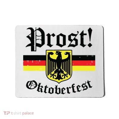 Prost Oktoberfest German Flag Crest Eagle Bavarian Mousepad