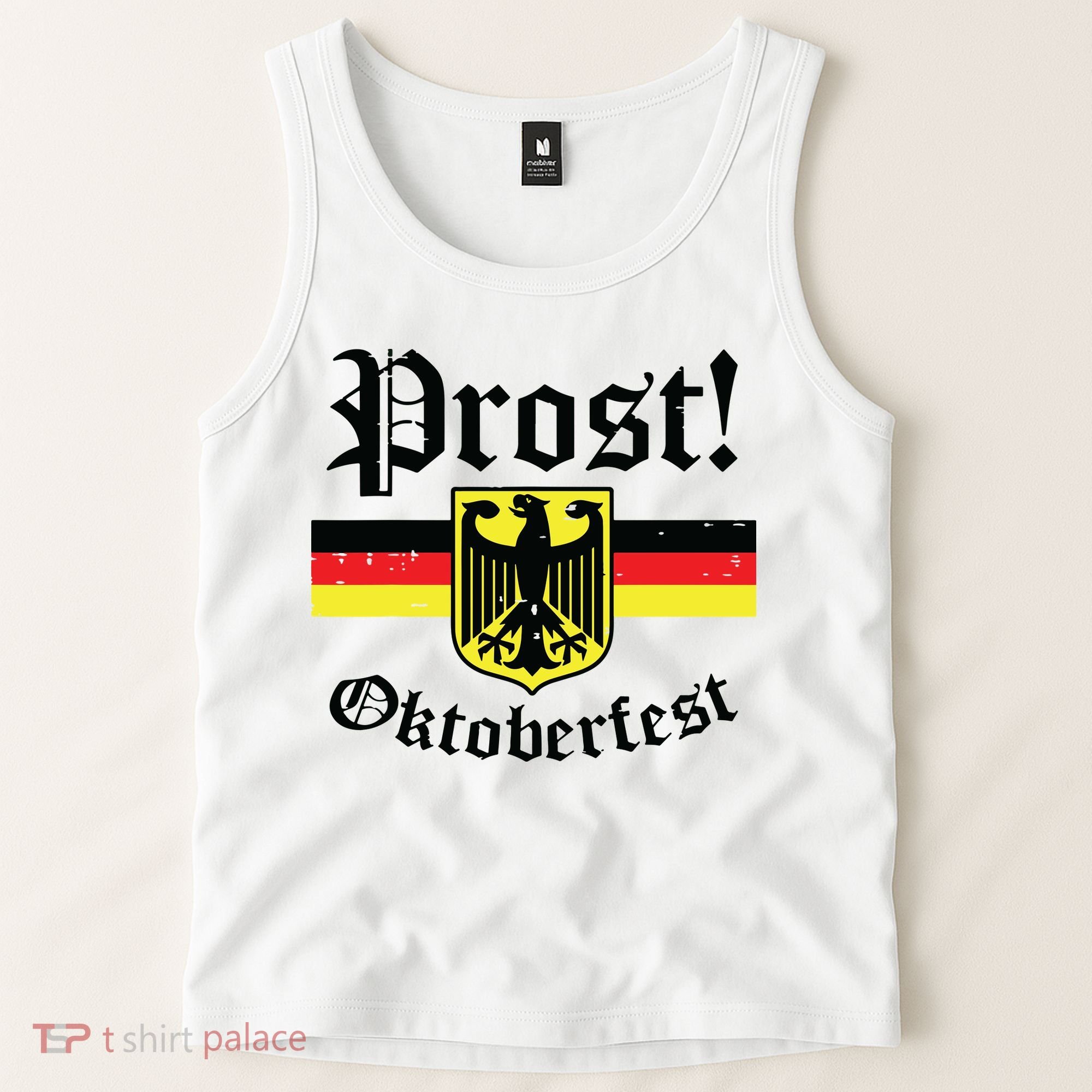 Prost Oktoberfest German Flag Crest Eagle Bavarian Tank Top