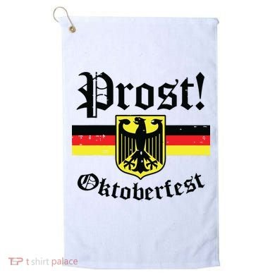 Prost Oktoberfest German Flag Crest Eagle Bavarian Golf Towel