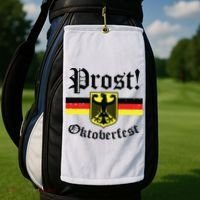 Prost Oktoberfest German Flag Crest Eagle Bavarian Golf Towel thumb 2