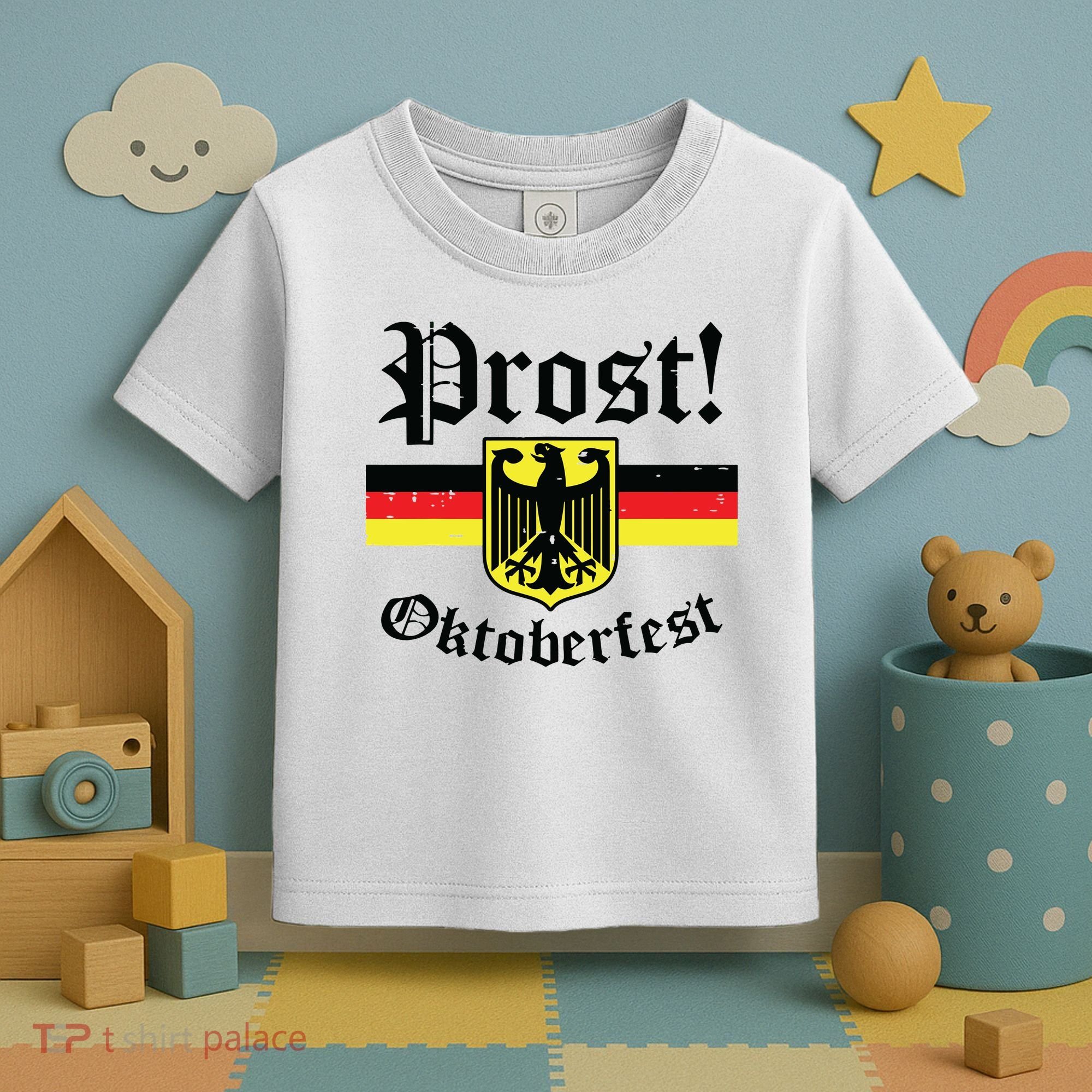 Prost Oktoberfest German Flag Crest Eagle Bavarian Toddler T-Shirt
