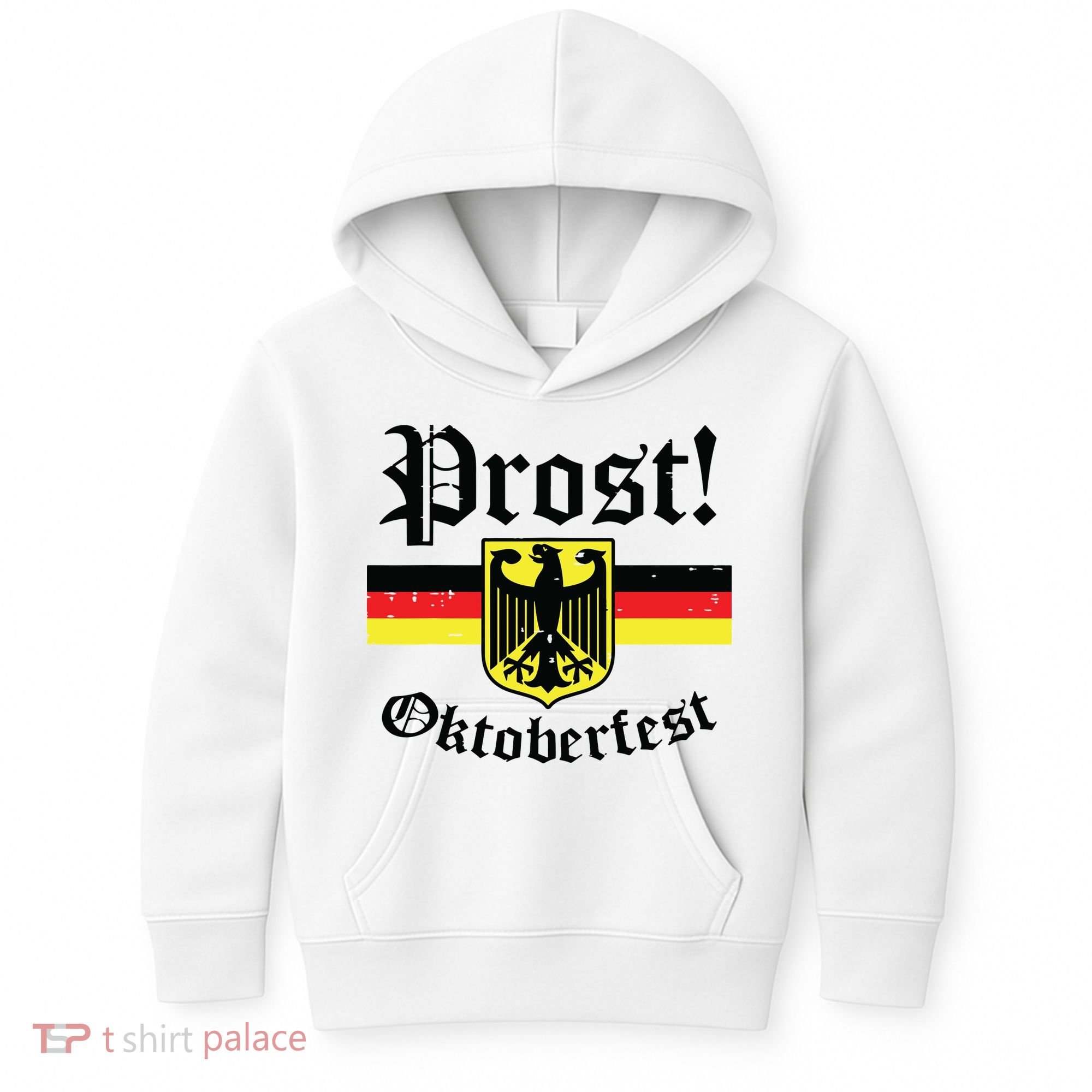Prost Oktoberfest German Flag Crest Eagle Bavarian Kids Hoodie