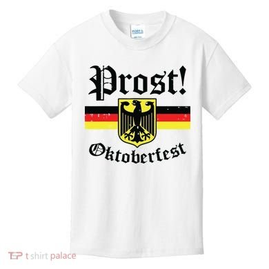 Prost Oktoberfest German Flag Crest Eagle Bavarian Kids T-Shirt