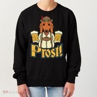 Prost Oktoberfest German Dachshund Dog Drinking Beer Women's Sweatshirt thumb 0