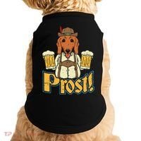 Prost Oktoberfest German Dachshund Dog Drinking Beer Doggie Tank thumb 0
